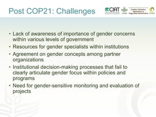 Gender-inclusive climate change policies in Latin America