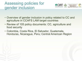 Gender-inclusive climate change policies in Latin America
