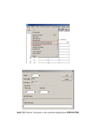 Şekil 3.22: Pickwin’ de kaynak ve alıcı yerlerinin değiştirilmesi (ÖRNEKTİR).
 