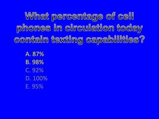 A. 87% B. 98% C. 92% D. 100% E. 95% 