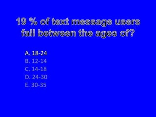 A. 18-24 B. 12-14 C. 14-18 D. 24-30 E. 30-35 