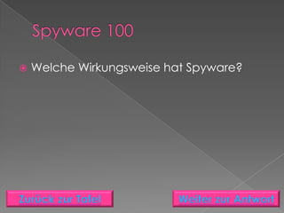    Welche Wirkungsweise hat Spyware?
 