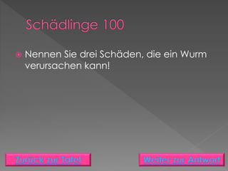  Nennen Sie drei Schäden, die ein Wurm
verursachen kann!
 