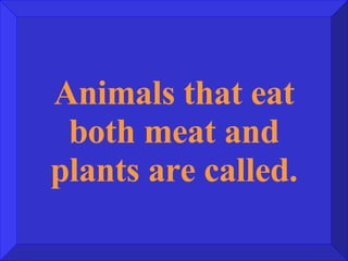 Animals that eat both meat and plants are called. 
