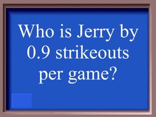Who is Jerry by 0.9 strikeouts per game? 