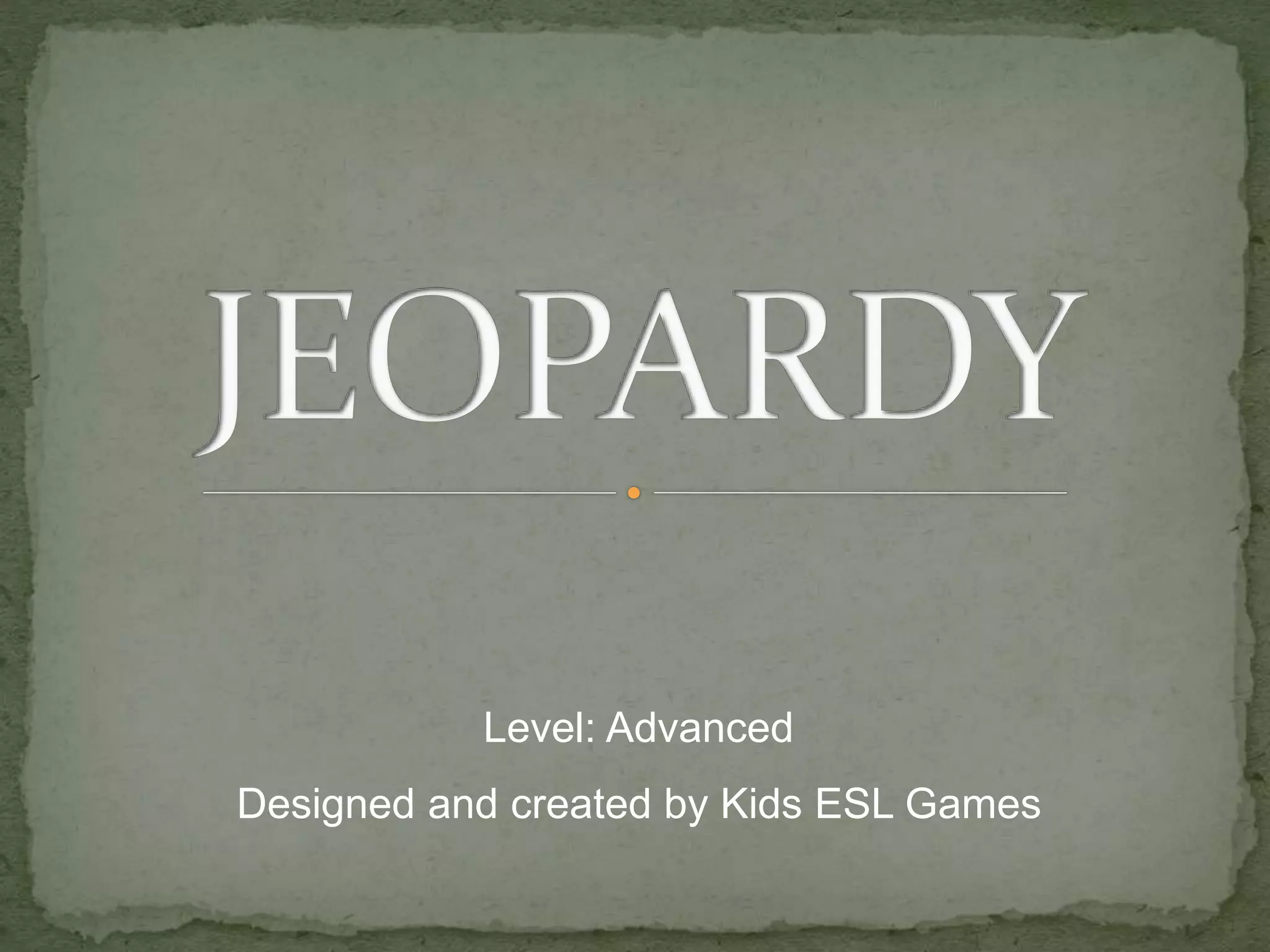 Comparative Superlatives Adjectives JEOPARDY PPT