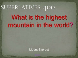 Comparative Superlatives Adjectives JEOPARDY | PPTX