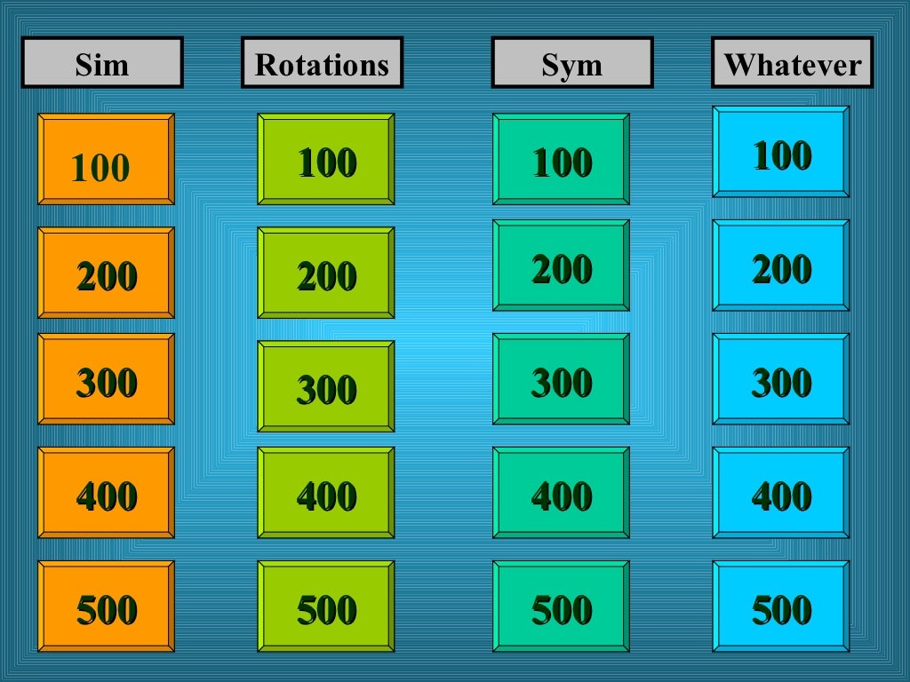 Jeopardy math 9 unit7 quiz