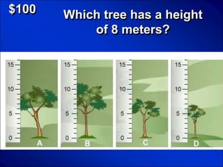 © Mark E. Damon - All Rights Reserved

   $100                         Which tree has a height
                                    of 8 meters?
 