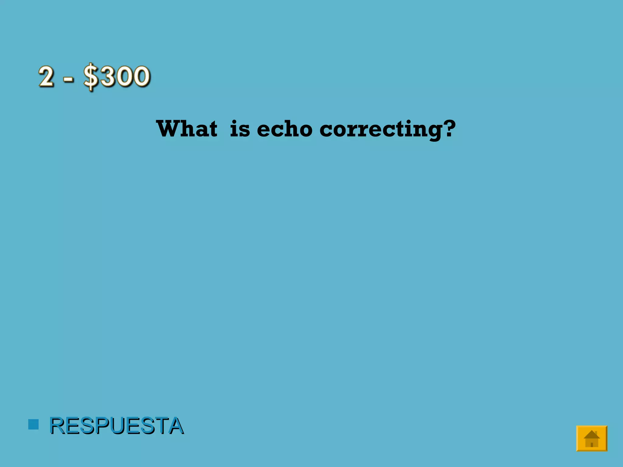 What is echo correcting?
 RESPUESTARESPUESTA
 