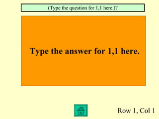 Row 1, Col 1 Type the answer for 1,1 here. (Type the question for 1,1 here.)? 
