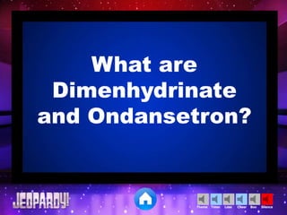Cheer SilenceLoseTimer BooTheme
What are
Dimenhydrinate
and Ondansetron?
 