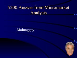 $200 Answer from Micromarket Analysis Malunggay 