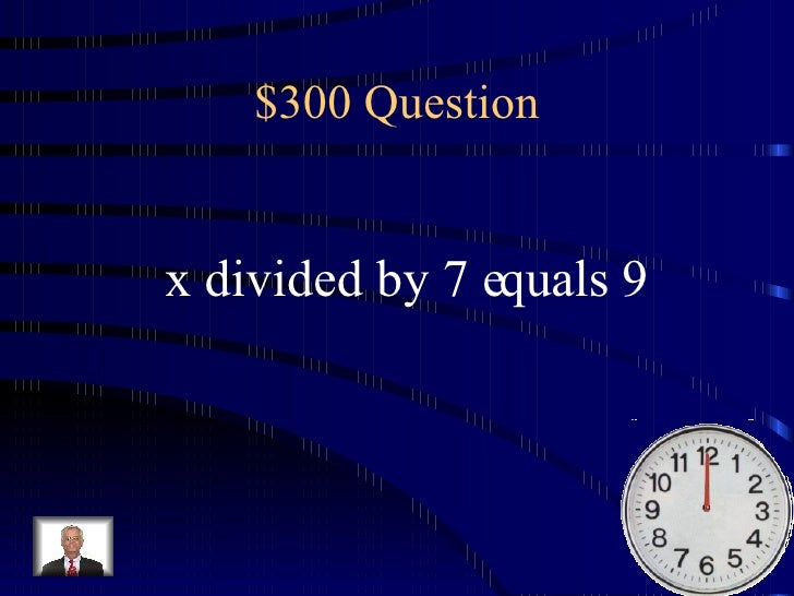 Jeopardy Algebra