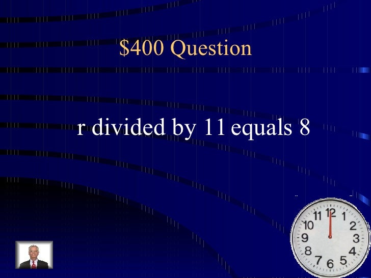 Jeopardy Algebra