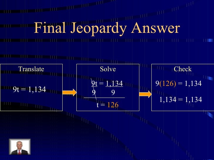 Jeopardy Algebra