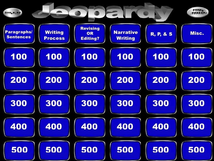 Jeopardy Bubbled