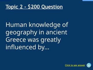 Jeopardy Game - Geography. Secondary Level | PPTX