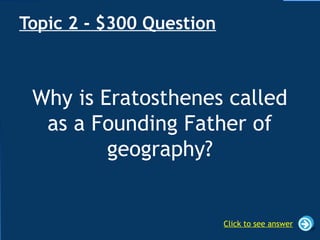 Jeopardy Game - Geography. Secondary Level | PPTX