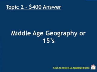 Jeopardy Game - Geography. Secondary Level | PPTX