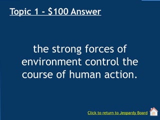 Jeopardy Game - Geography. Secondary Level | PPTX
