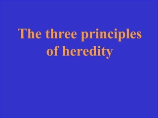 The three principles
of heredity
 