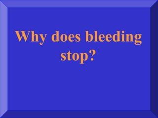 Why does bleeding
stop?
 