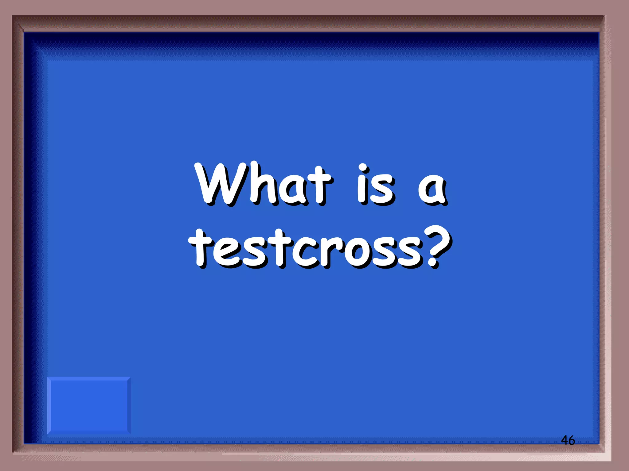 What is a
testcross?


             46
 
