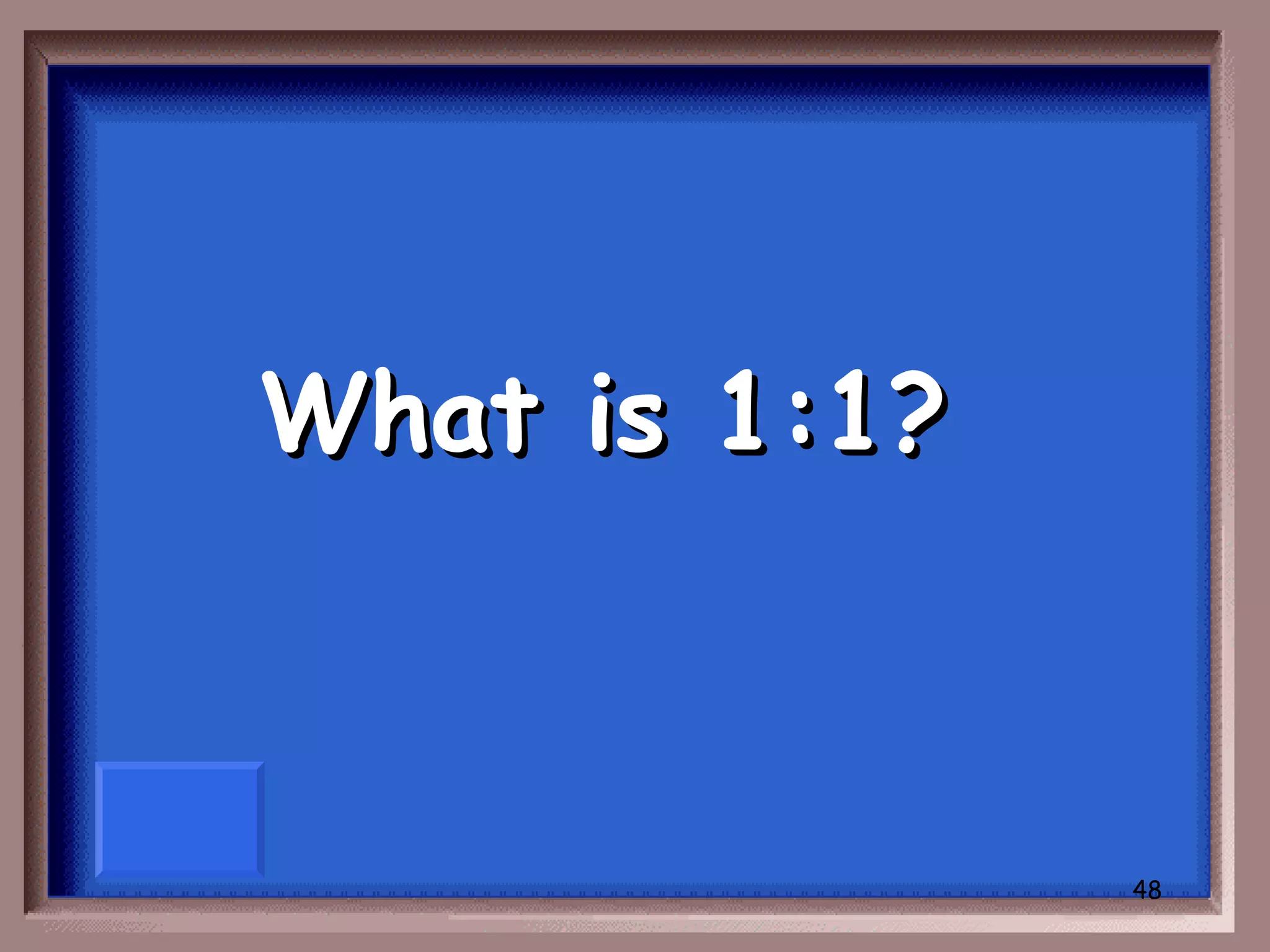 What is 1:1?



               48
 