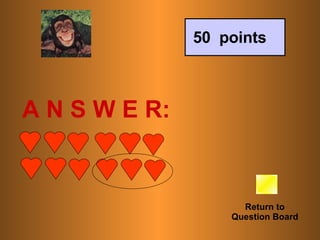 A N S W E R: Return to Question Board 50  points 