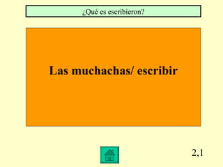 2,1 Las muchachas/ escribir ¿Qué es escribieron?