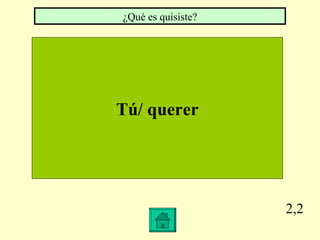 2,2 Tú/ querer ¿Qué es quisiste?