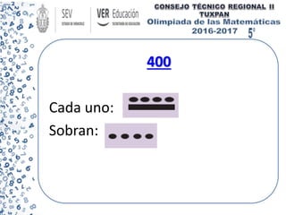 400
Cada uno:
Sobran:
 