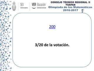 200
3/20 de la votación.
 