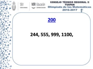 200
244, 555, 999, 1100,
 