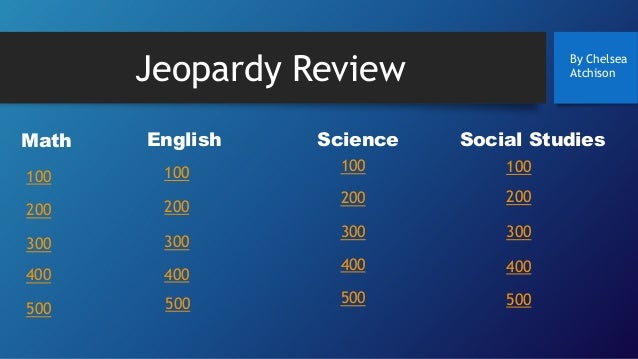 First Grade Jeopardy Review
