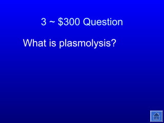 3 ~ $300 Question
What is plasmolysis?

 
