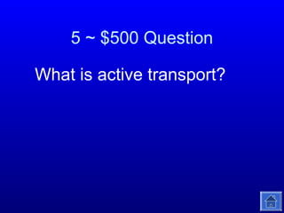 5 ~ $500 Question
What is active transport?

 
