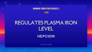 ⬅ BACK TO PANEL
REGULATES PLASMA IRON
LEVEL
HORMONE FROM OTHERSOURCES 3
· $400
 