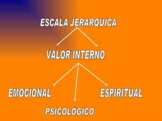 ESCALA JERARQUICA VALOR INTERNO ESPIRITUAL PSICOLÓGICO EMOCIONAL 