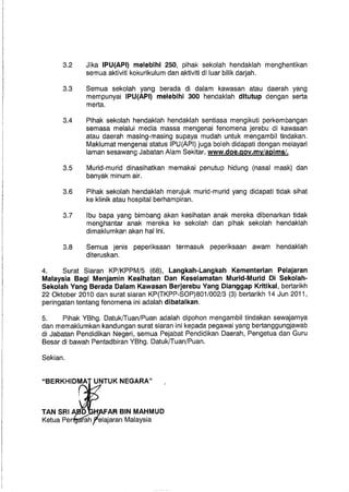 SURAT SIARAN KEMENTERIAN PENDIDIKAN MALAYSIA BIL.14 TAHUN 2013: BERKAITAN JEREBU