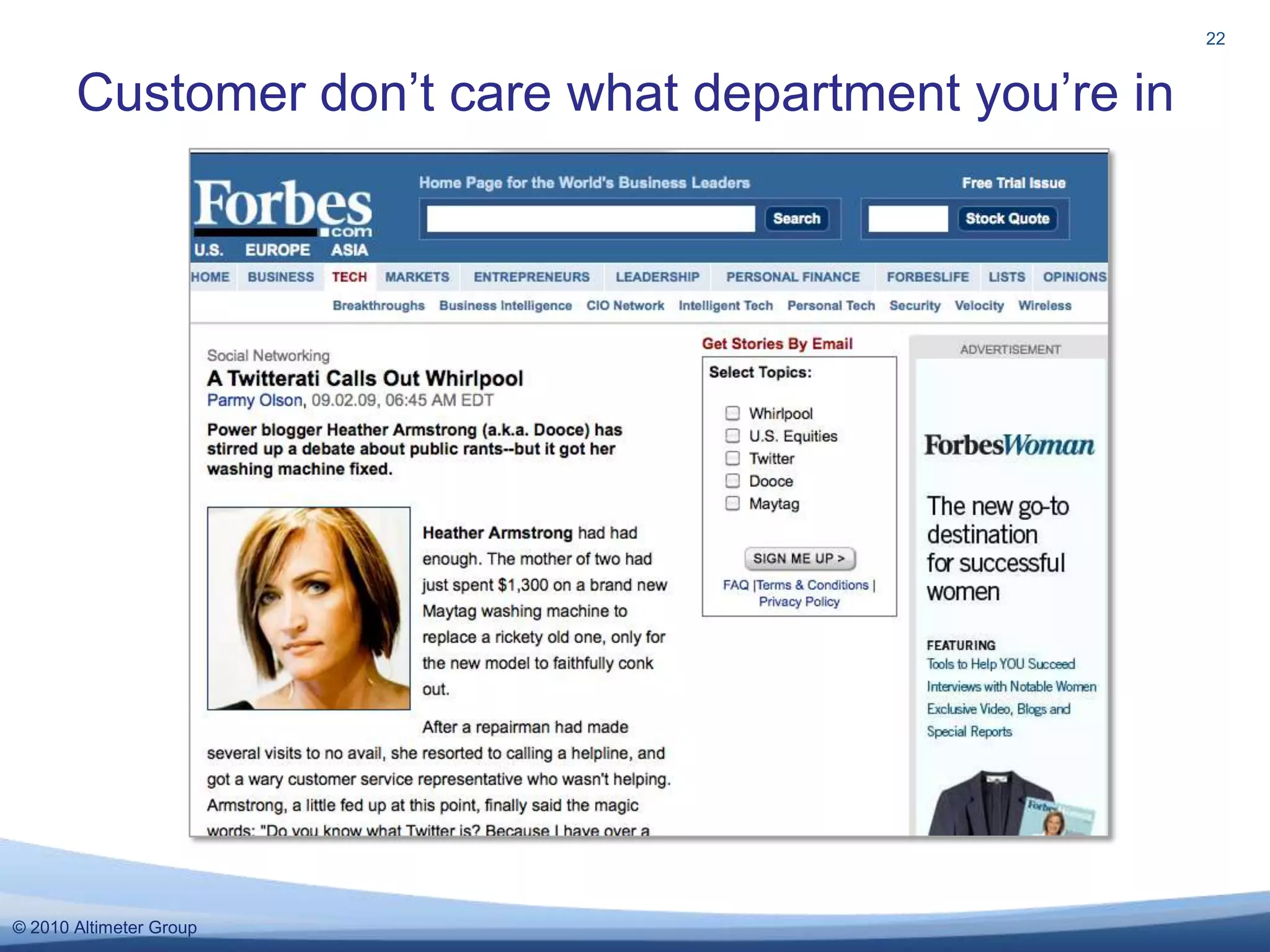 22Customer don’t care what department you’re in