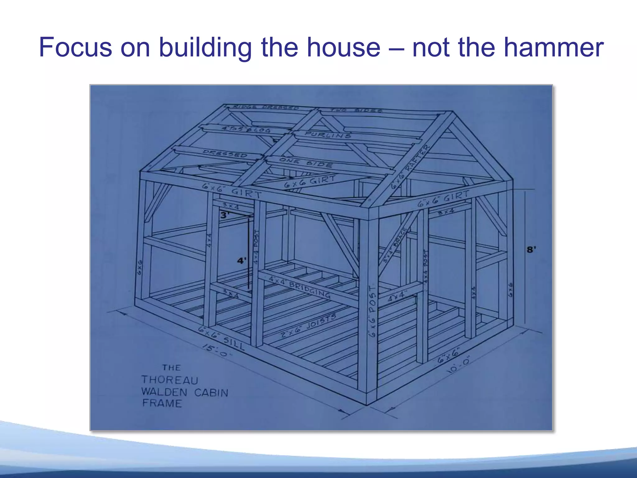 Focus on building the house – not the hammer