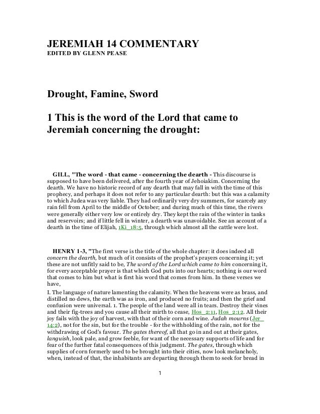 Jeremiah 14 commentary