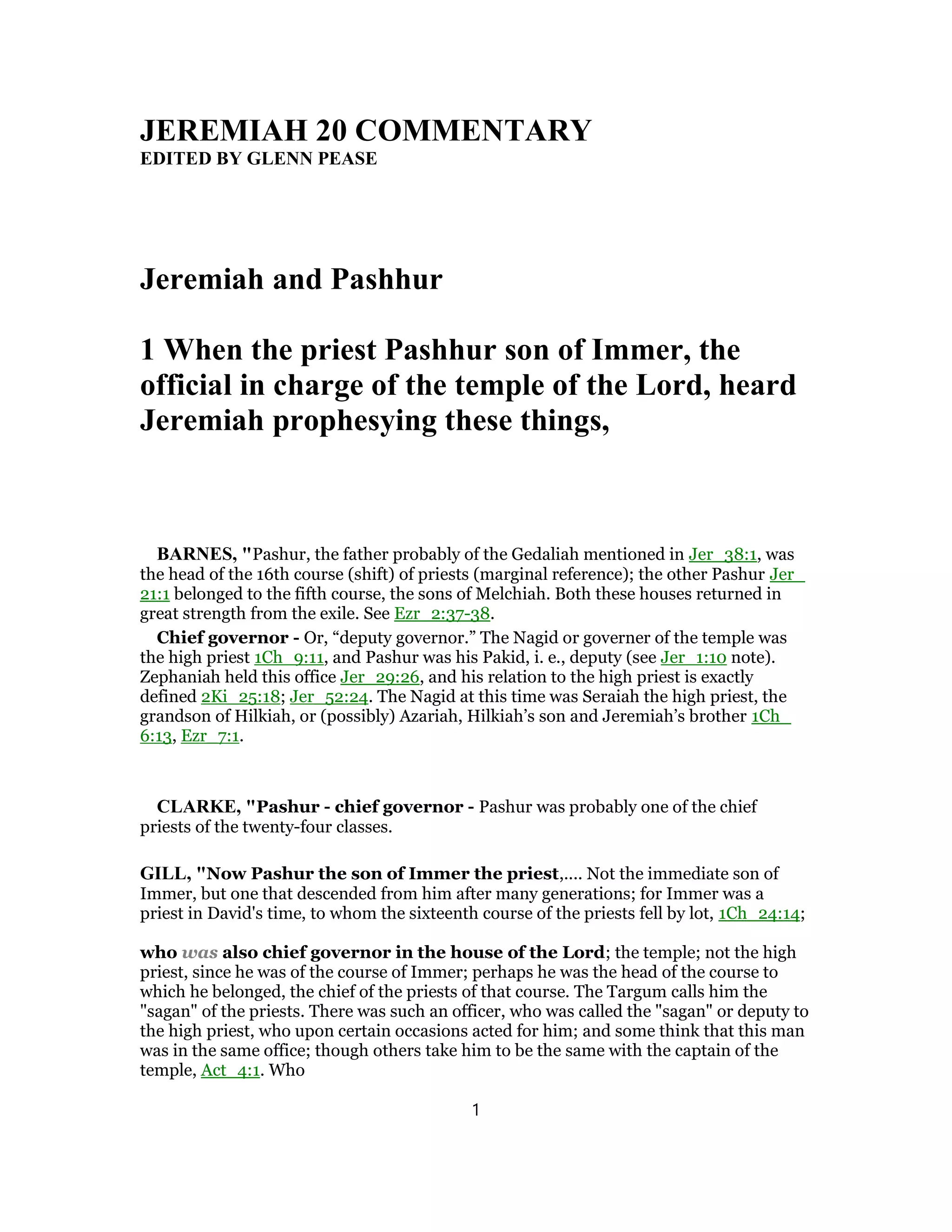 Jeremiah 20 commentary PDF