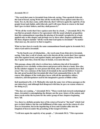 James Chapter 30 Jeremiah 30 commentary | PDF
