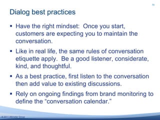 56Definition of LearningUsing social technologies to listen and learn from customers who are already speaking.