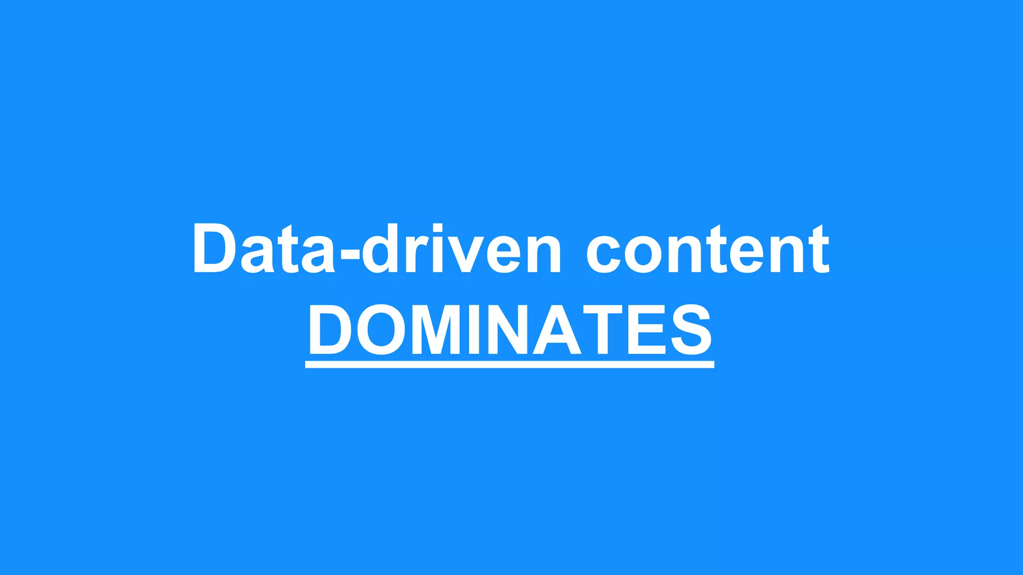 Data-driven content
DOMINATES
 
