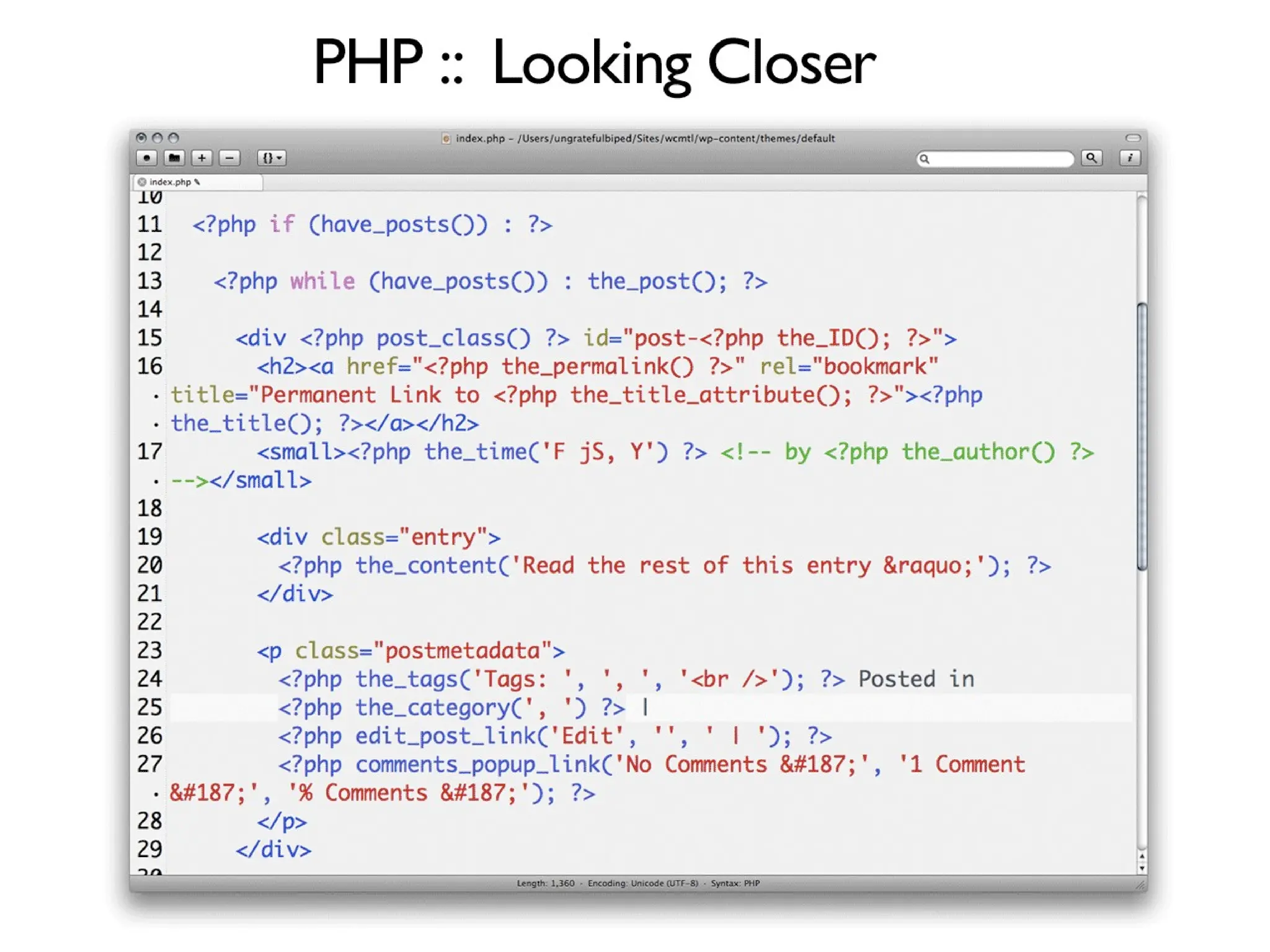 WordPress Theming for Epic n00bs: Intro to Template Tags, Themes and PHP