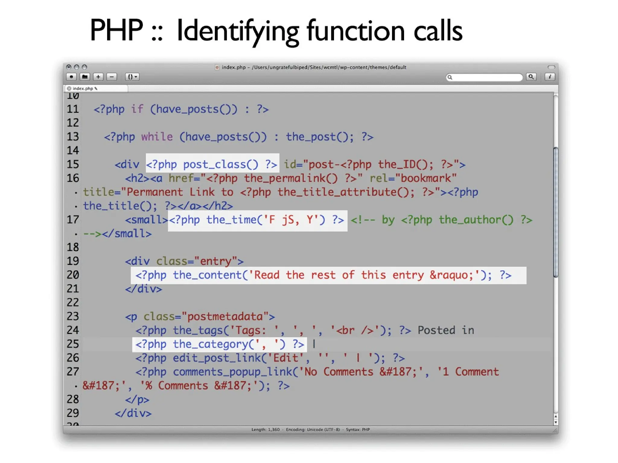 WordPress Theming for Epic n00bs: Intro to Template Tags, Themes and PHP